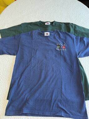 2 Vintage UCLA Bruins Dad Short Sleeve Shirt LA T-shirt ExLarge And Large USA